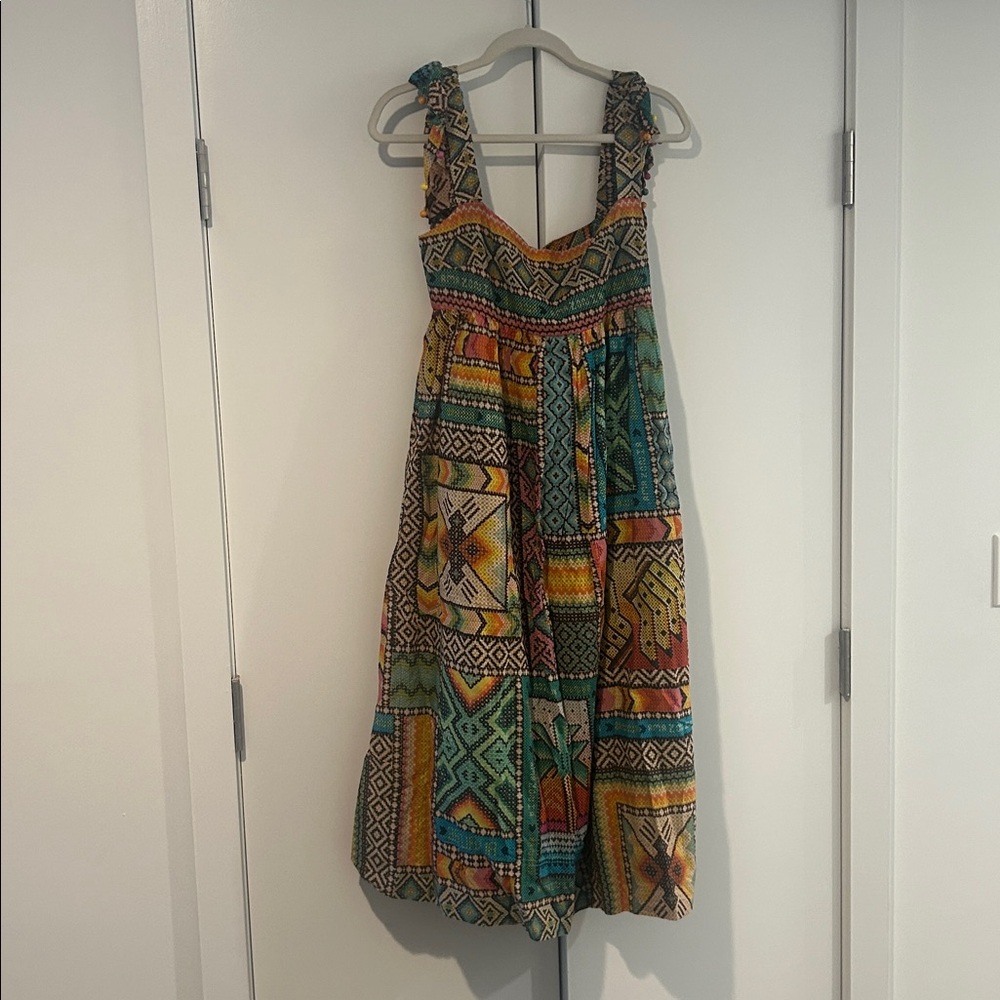 FARM RIO Banana Scarves Midi Dress size small